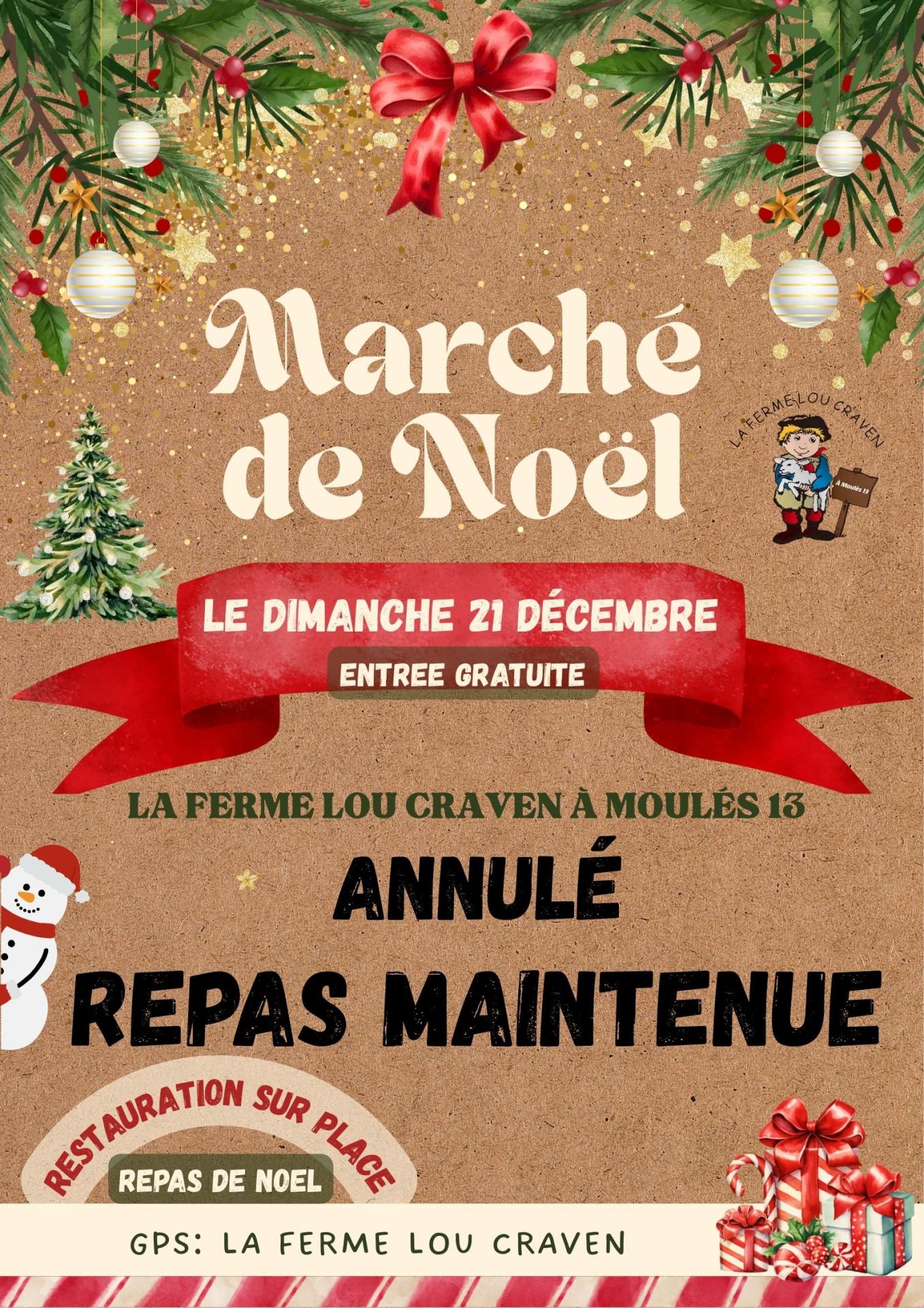Marché de Noël annulé, repas de Noël maintenue.